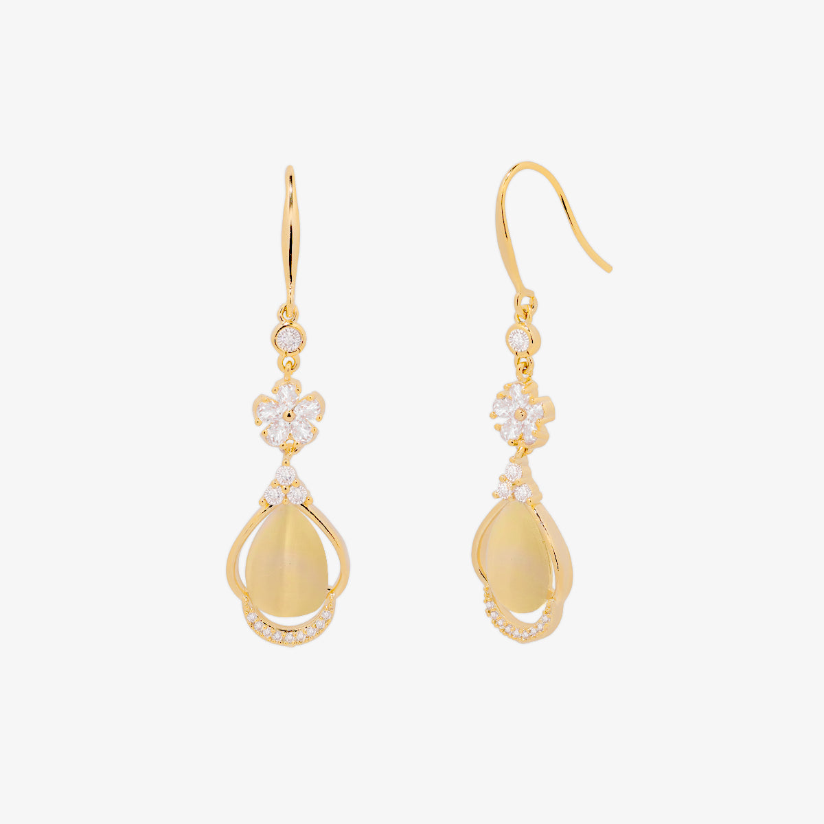 Mother of pearl hook drop earrings-0