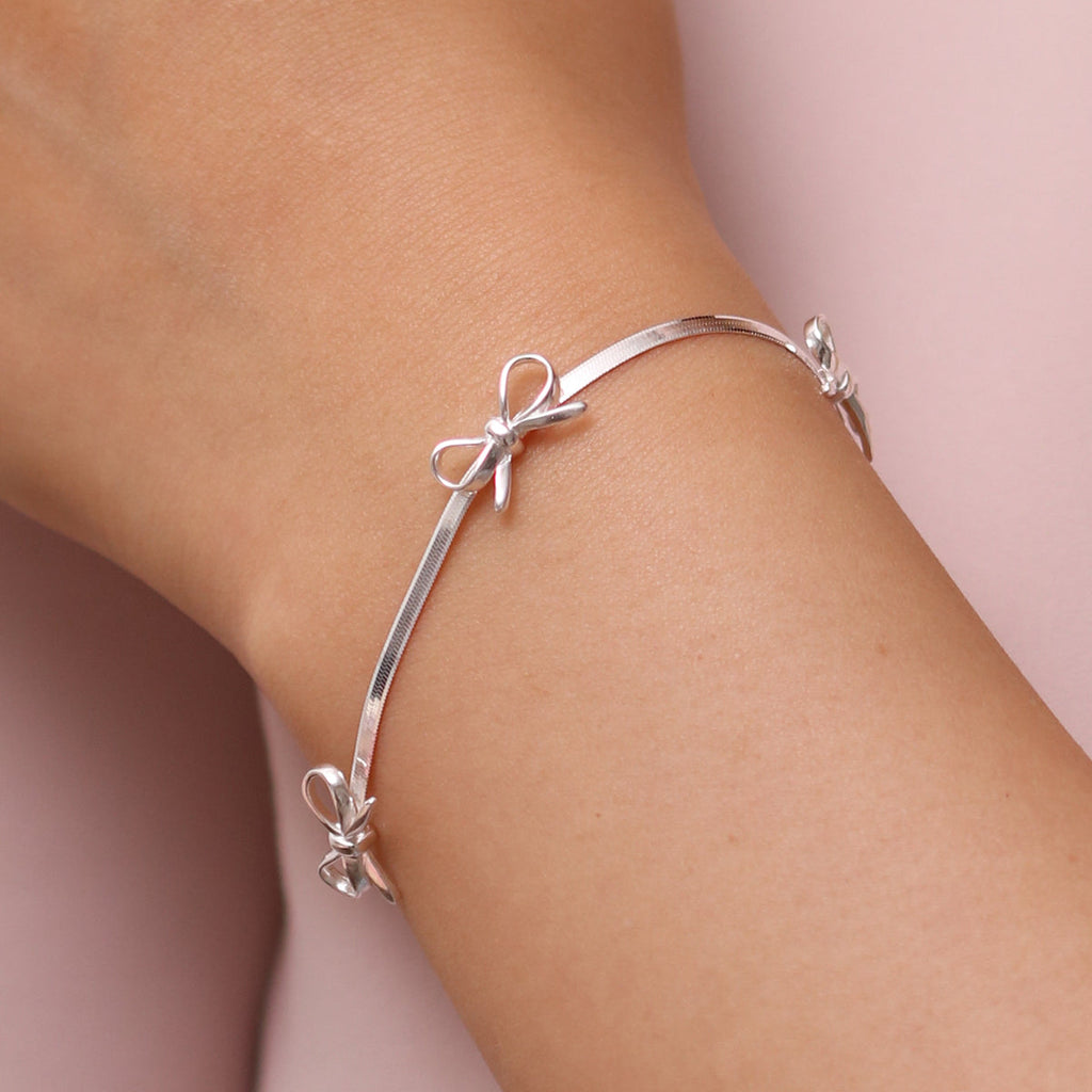 Bow Snake Chain Bracelet-0