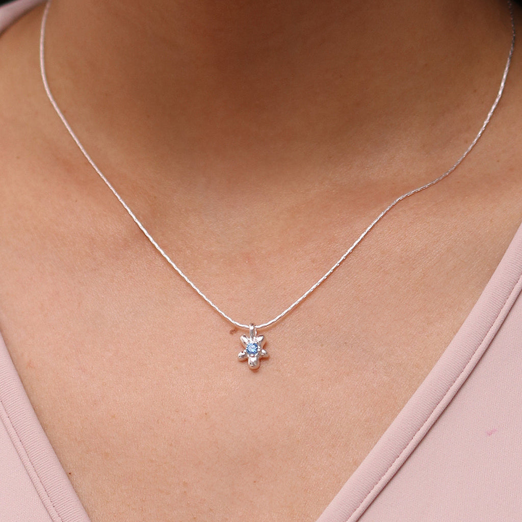 Blue star pendant necklace-0
