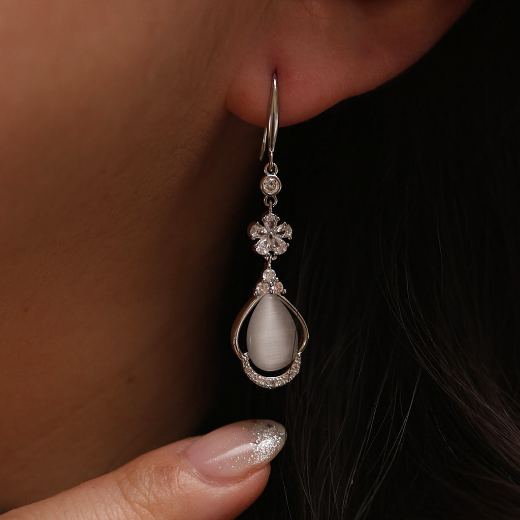Mother of pearl hook drop earrings-3