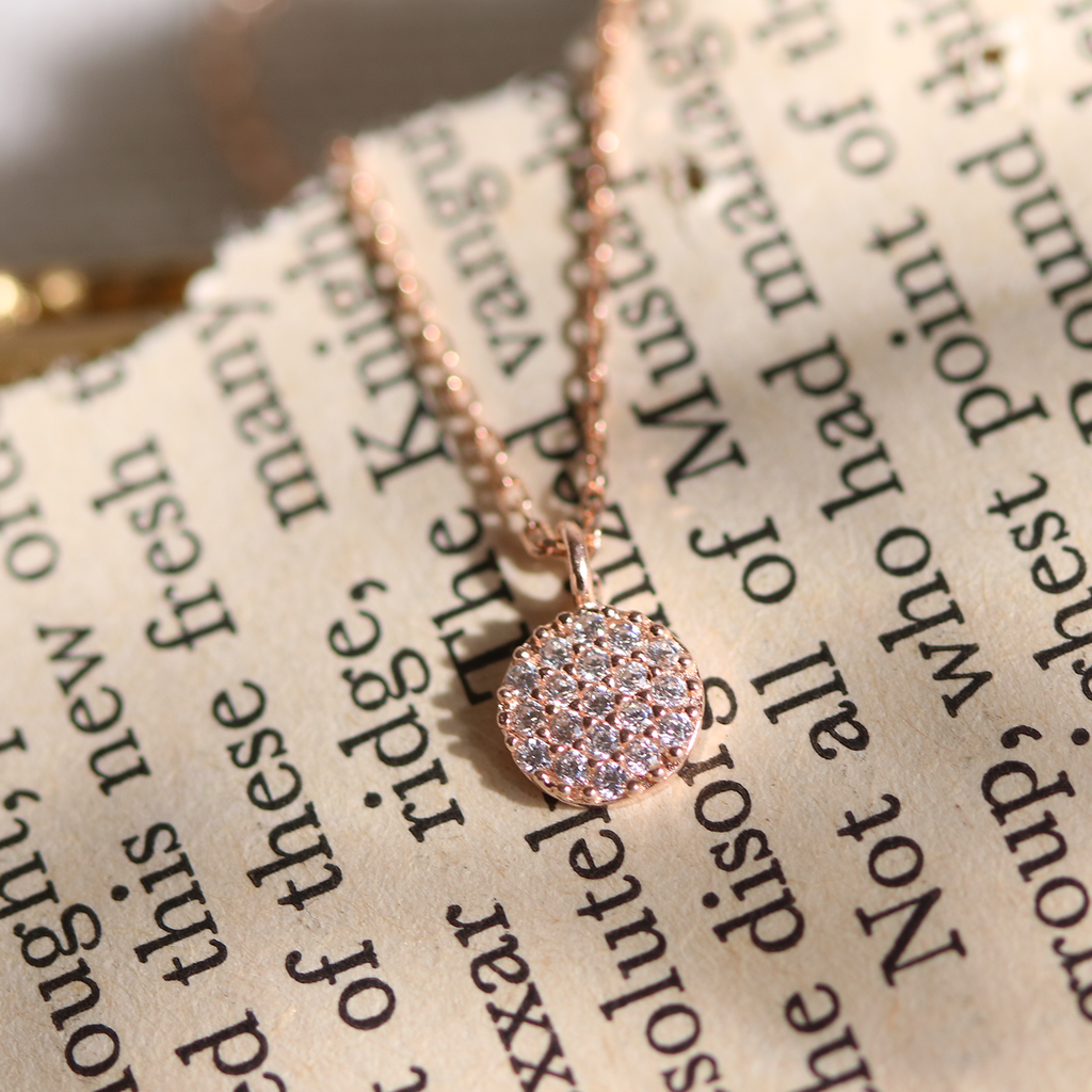 Circle cubic pendant necklace-3