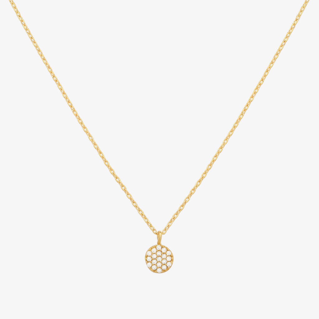 Circle cubic pendant necklace-0