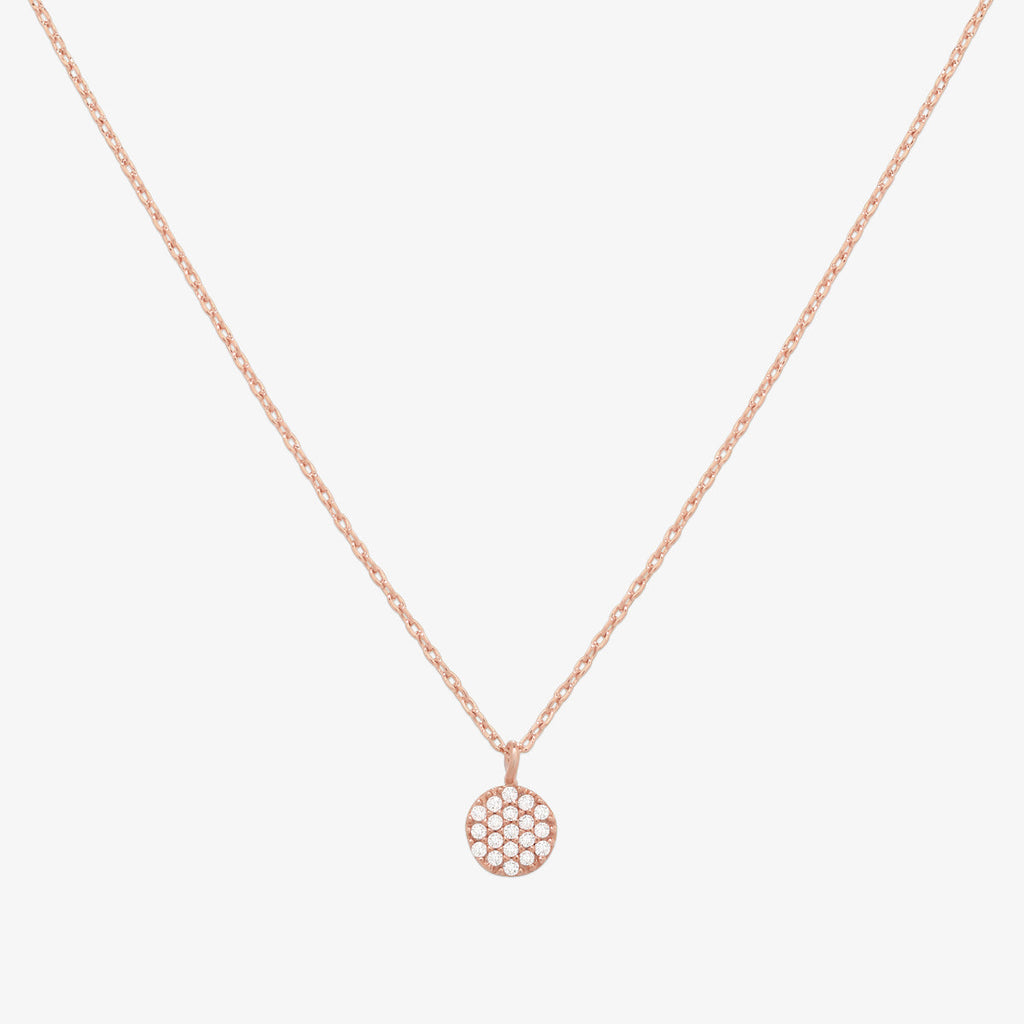 Circle cubic pendant necklace-6