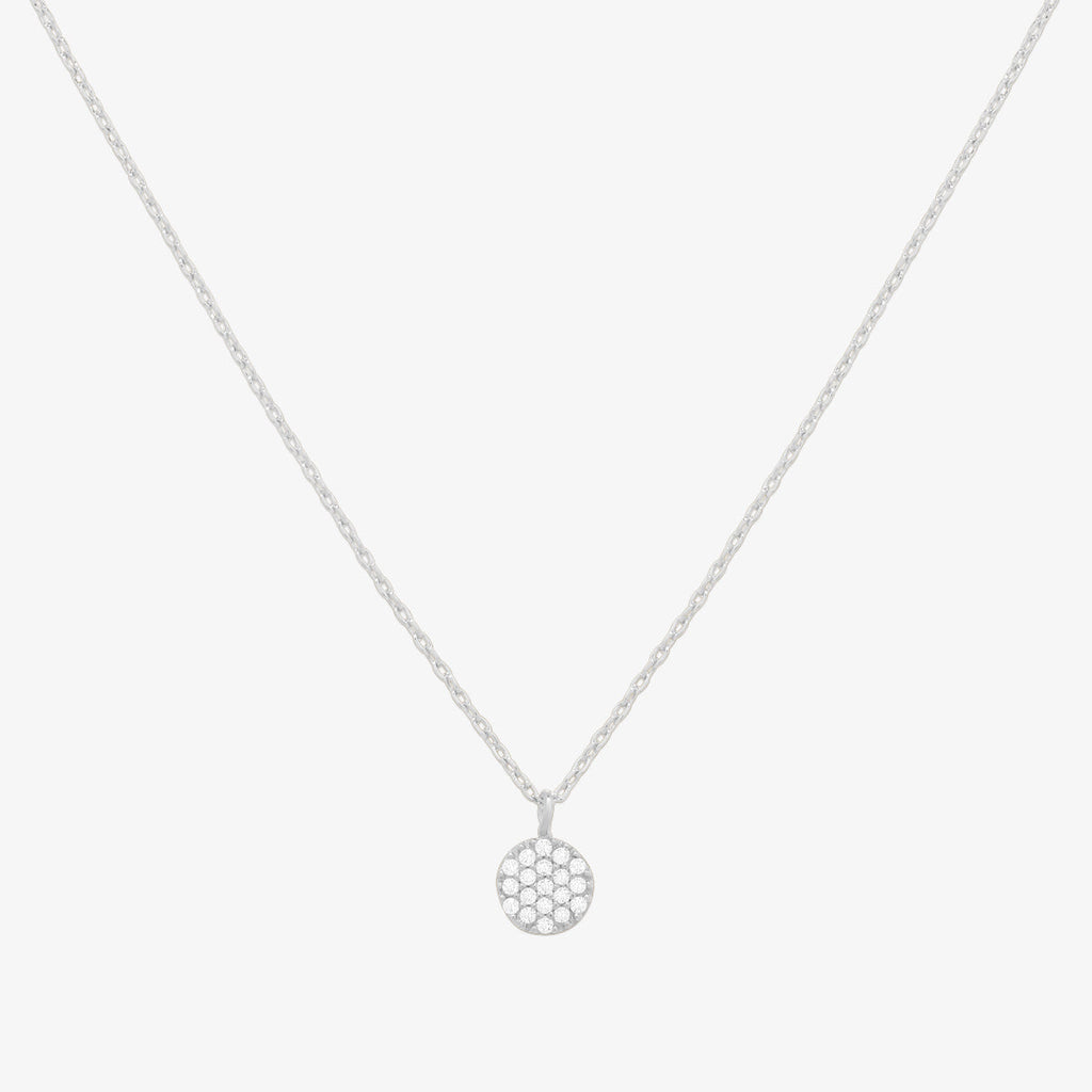 Circle cubic pendant necklace-5