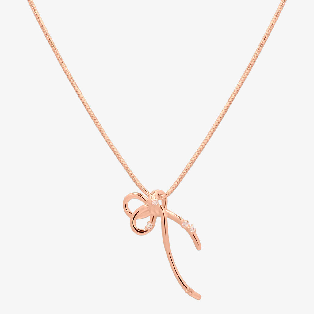 Snake cubic bow necklace-2